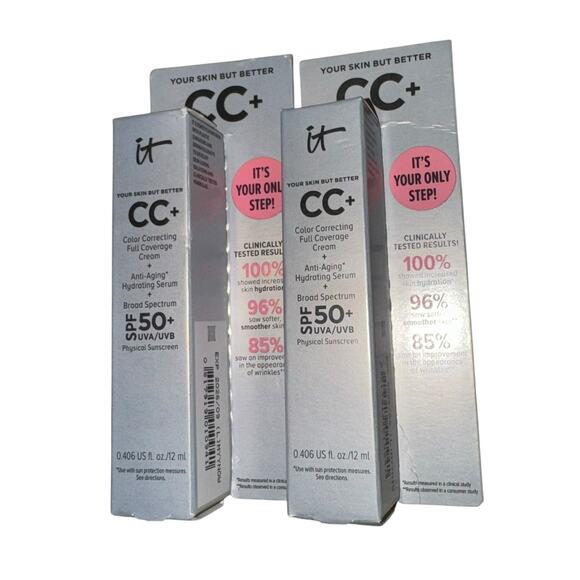 It Cosmetics CC Full Coverage Foundation SPF 50 Light Travel Size 2 Pack Luxury - Picture 1 of 9